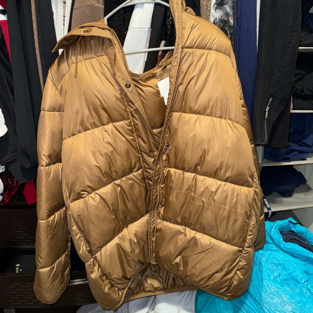 H&M Women's Shimmering Bronze Puffer Jacket